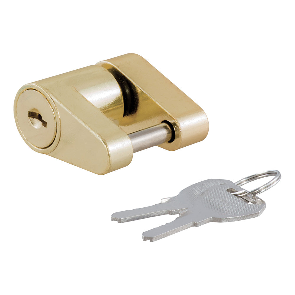 CURT Coupler Lock - 1/4" Pin - 3/4" Latch Span - Padlock - Brass-Plated [23022]