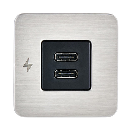Scanstrut TILE USB-C Interior Charging Socket - 12/24V - Stainless Steel Bezel [SC-TILE-21]