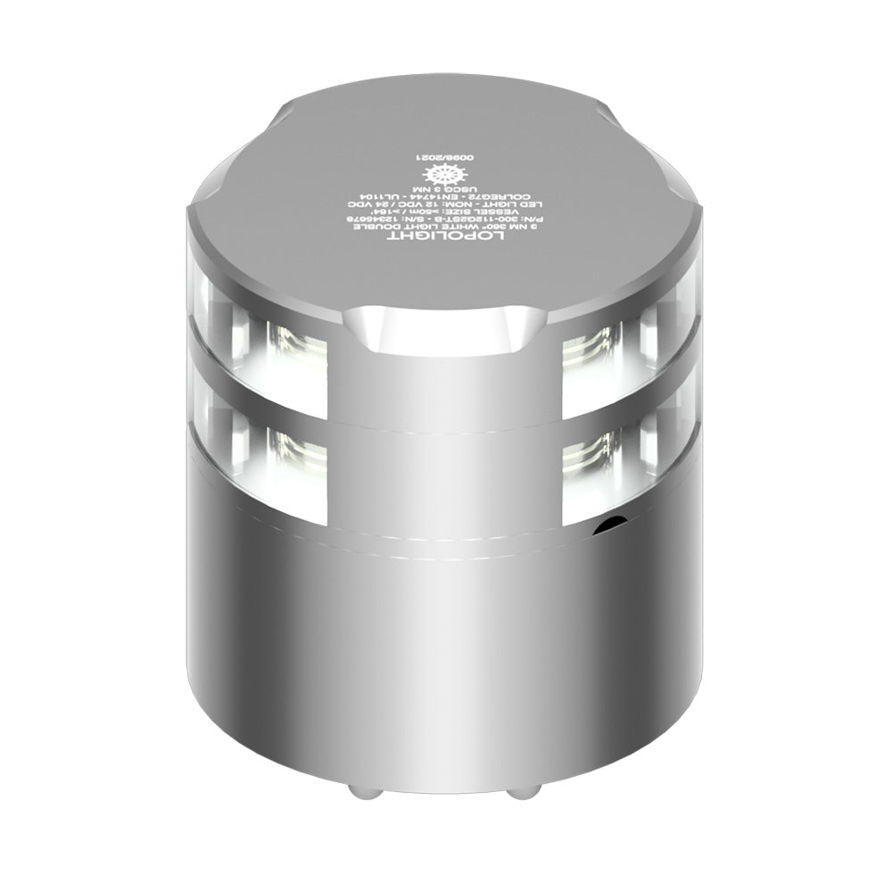 Lopolight 360 Double-Stacked 3nm Masthead Light - Silver Anodized [300-112G2ST]