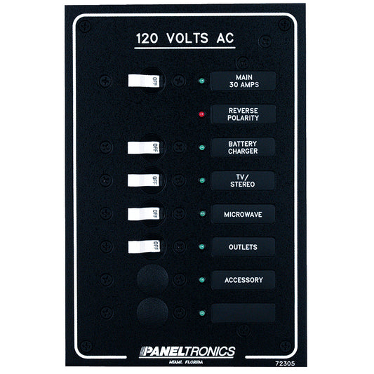 Paneltronics Standard AC 6 Position Breaker Panel & Main w/LEDs [9972305B]