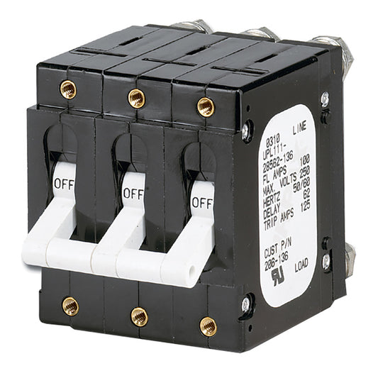 Paneltronics 'C' Frame Magnetic Circuit Breaker - 100 Amp - Triple Pole - White [206-136]