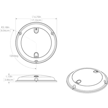 Lumitec TouchDome - Dome Light - Polished SS Finish - 2-Color White/Blue Dimming [101097]