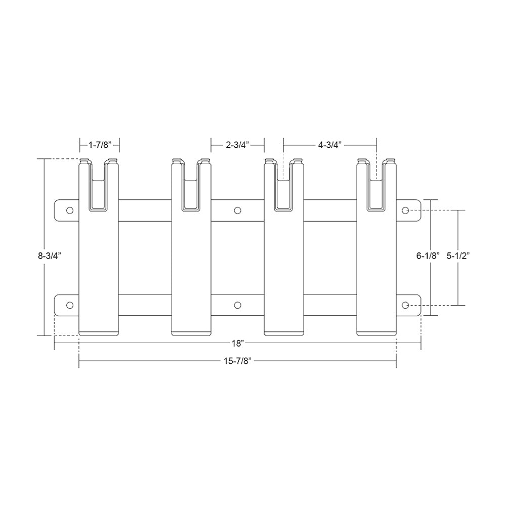 TACO Aluminum/Poly 4-Rod Rack Holder [F31-3104BXZ-1]