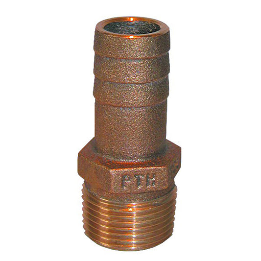 GROCO 1-1/4" NPT x 1-1/4" ID Bronze Pipe to Hose Straight Fitting [PTH-1250]