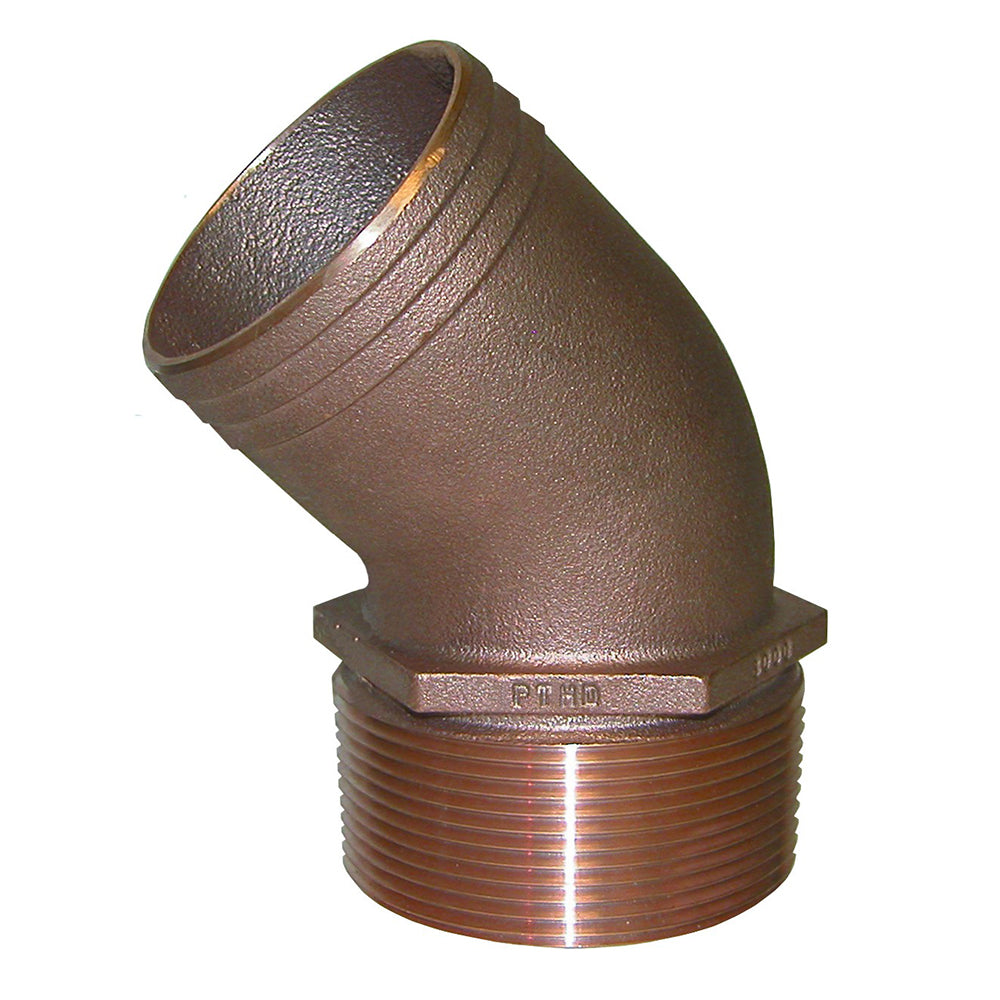 GROCO 3/4" NPT Bronze 45 Degree Pipe to 3/4" Hose [PTHD-750]