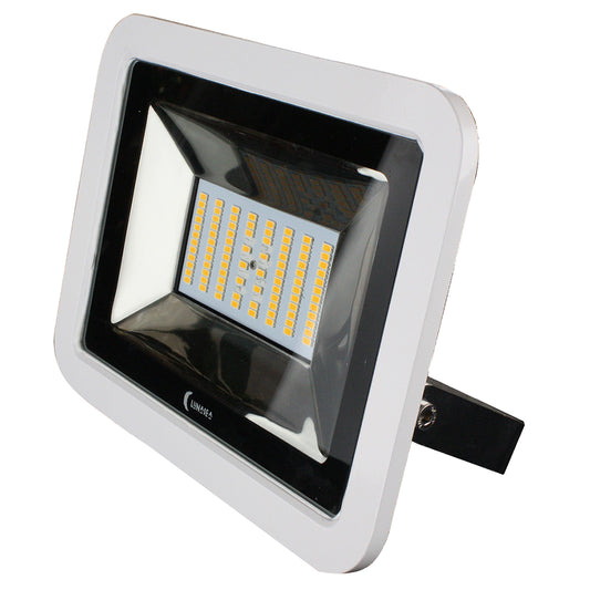 Lunasea 35W Slimline LED Floodlight, 120/240VAC Only, Cool White, 4500 Lumens, 3 Cord - White Housing [LLB-36MN-41-00]