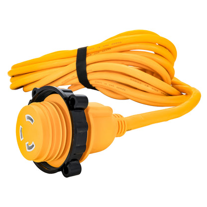 Camco 30 Amp Power Grip Marine Extension Cord - 50 M-Locking/F-Locking Adapter [55613]