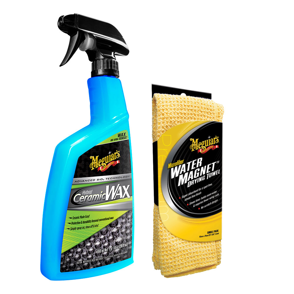 Meguiars Hybrid Ceramic Wax w/Water Magnet Microfiber Drying Towel - 22" x 30" [G190526-X2000KIT]