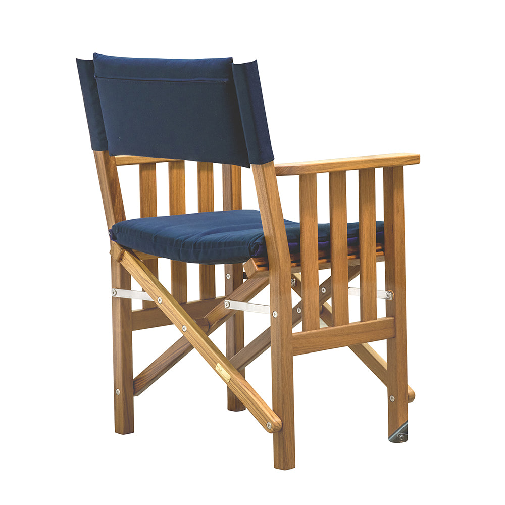 Whitecap Directors Chair II w/Navy Cushion - Teak [61052]