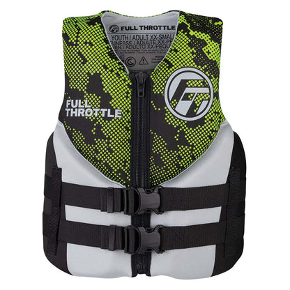 Full Throttle Junior Hinged Neoprene Life Jacket - Green [142400-400-009-22]